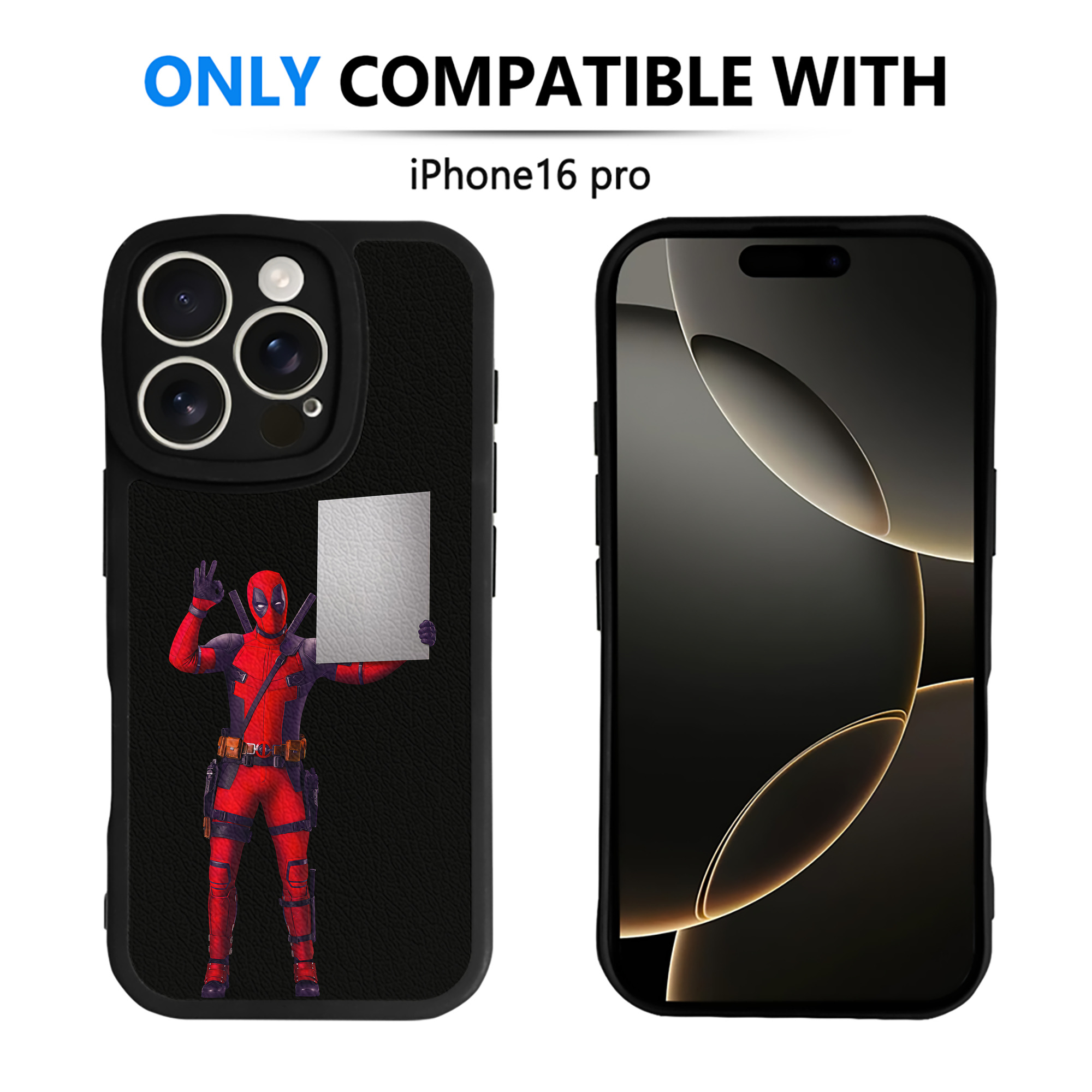 （画像用） Deadpool デッドプール 【iPhone 16シリーズ対応】シリコンスマホケース（レザー調） 材質：シリコン